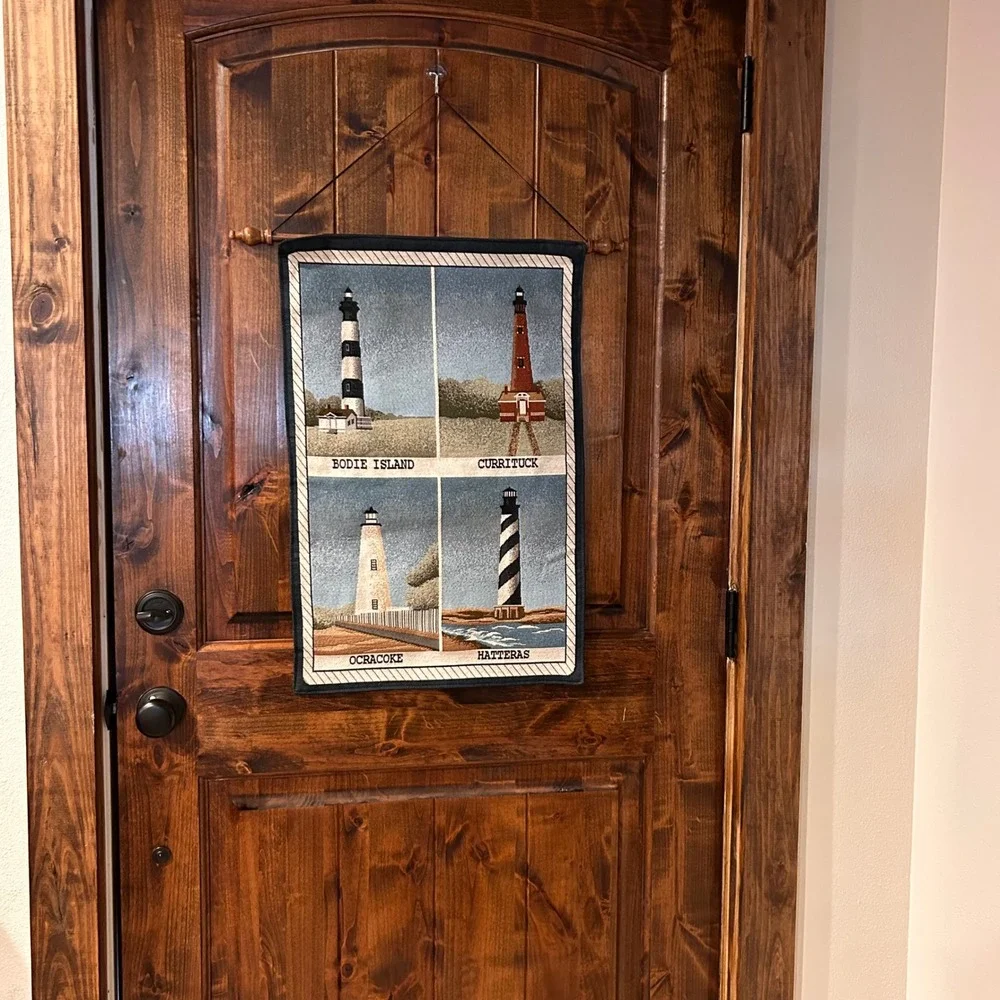 North Carolina Lighthouse Tapestry Wall‎ Hanging Coastal Nautical Decor